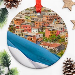 Santa Ana Hill, Guayaquil Ecuador Round Ornament (two Sides) by dflcprintsclothing