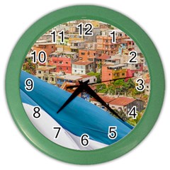 Santa Ana Hill, Guayaquil Ecuador Color Wall Clock by dflcprintsclothing