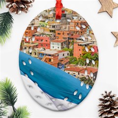 Santa Ana Hill, Guayaquil Ecuador Ornament (oval Filigree) by dflcprintsclothing