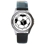 Soccer Lovers Gift Round Metal Watch Front