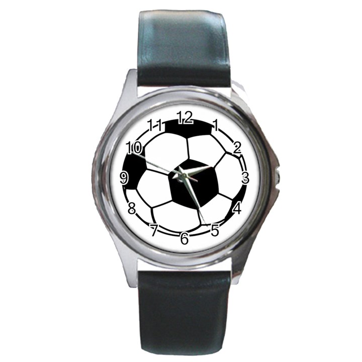 Soccer Lovers Gift Round Metal Watch