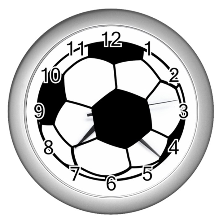 Soccer Lovers Gift Wall Clock (Silver)