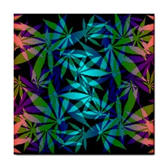 420 Ganja Pattern, Weed Leafs, Marihujana In Colors Tile Coaster