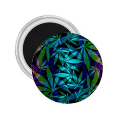 420 Ganja Pattern, Weed Leafs, Marihujana In Colors 2 25  Magnets