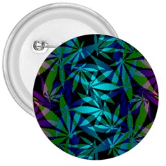 420 Ganja Pattern, Weed Leafs, Marihujana In Colors 3  Buttons