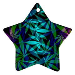 420 Ganja Pattern, Weed Leafs, Marihujana In Colors Ornament (star) by Casemiro