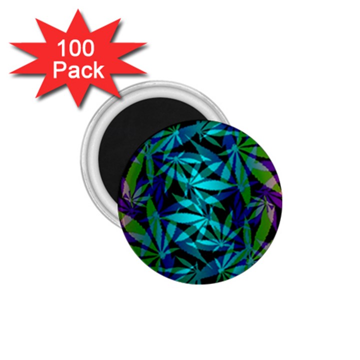 420 ganja pattern, weed leafs, marihujana in colors 1.75  Magnets (100 pack) 