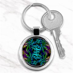 420 Ganja Pattern, Weed Leafs, Marihujana In Colors Key Chain (round) by Casemiro