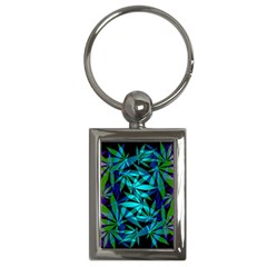 420 Ganja Pattern, Weed Leafs, Marihujana In Colors Key Chain (rectangle) by Casemiro