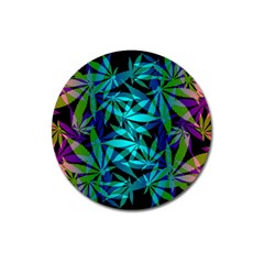 420 Ganja Pattern, Weed Leafs, Marihujana In Colors Magnet 3  (round) by Casemiro