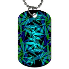 420 Ganja Pattern, Weed Leafs, Marihujana In Colors Dog Tag (one Side)