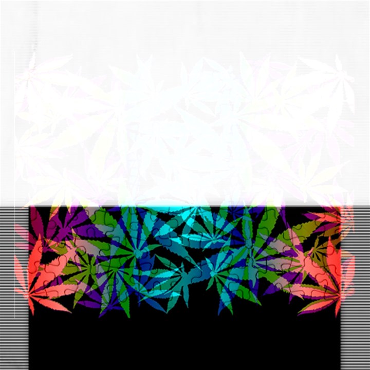 420 ganja pattern, weed leafs, marihujana in colors Rectangular Jigsaw Puzzl