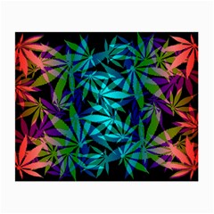 420 Ganja Pattern, Weed Leafs, Marihujana In Colors Small Glasses Cloth