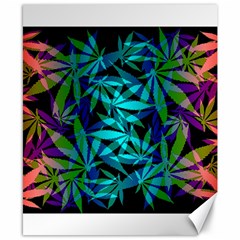 420 Ganja Pattern, Weed Leafs, Marihujana In Colors Canvas 8  X 10 