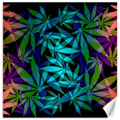 420 Ganja Pattern, Weed Leafs, Marihujana In Colors Canvas 16  X 16  by Casemiro