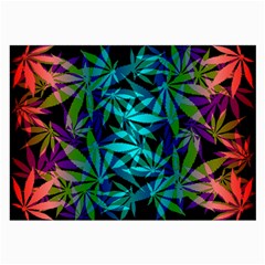 420 Ganja Pattern, Weed Leafs, Marihujana In Colors Large Glasses Cloth by Casemiro