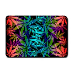 420 Ganja Pattern, Weed Leafs, Marihujana In Colors Small Doormat  by Casemiro