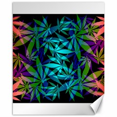 420 Ganja Pattern, Weed Leafs, Marihujana In Colors Canvas 11  X 14  by Casemiro