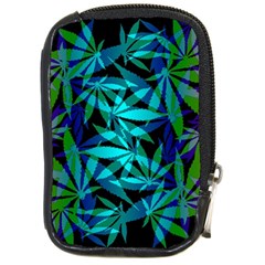 420 Ganja Pattern, Weed Leafs, Marihujana In Colors Compact Camera Leather Case by Casemiro