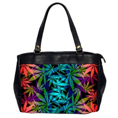 420 Ganja Pattern, Weed Leafs, Marihujana In Colors Oversize Office Handbag (2 Sides) by Casemiro