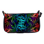 420 ganja pattern, weed leafs, marihujana in colors Shoulder Clutch Bag Front