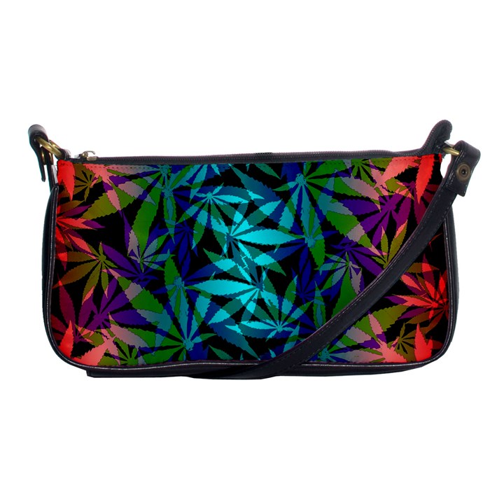 420 ganja pattern, weed leafs, marihujana in colors Shoulder Clutch Bag