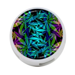 420 Ganja Pattern, Weed Leafs, Marihujana In Colors 4-port Usb Hub (two Sides)