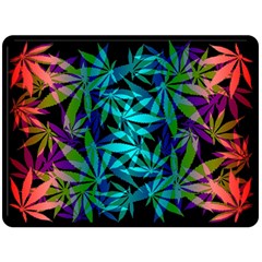 420 Ganja Pattern, Weed Leafs, Marihujana In Colors Fleece Blanket (large)  by Casemiro