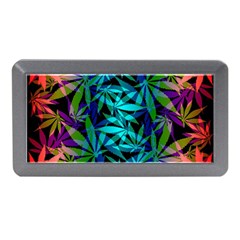 420 Ganja Pattern, Weed Leafs, Marihujana In Colors Memory Card Reader (mini) by Casemiro