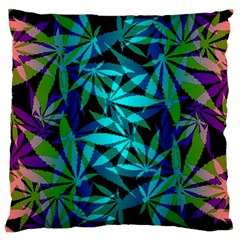 420 Ganja Pattern, Weed Leafs, Marihujana In Colors Large Cushion Case (one Side) by Casemiro