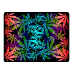 420 Ganja Pattern, Weed Leafs, Marihujana In Colors Double Sided Fleece Blanket (small)  by Casemiro