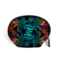 420 Ganja Pattern, Weed Leafs, Marihujana In Colors Accessory Pouch (small) by Casemiro