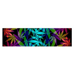 420 Ganja Pattern, Weed Leafs, Marihujana In Colors Satin Scarf (oblong) by Casemiro