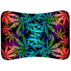 420 Ganja Pattern, Weed Leafs, Marihujana In Colors Velour Seat Head Rest Cushion by Casemiro