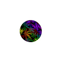 Ganja In Rainbow Colors, Weed Pattern, Marihujana Theme 1  Mini Magnets