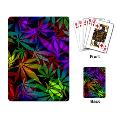 Ganja In Rainbow Colors, Weed Pattern, Marihujana Theme Playing Cards Single Design (rectangle)