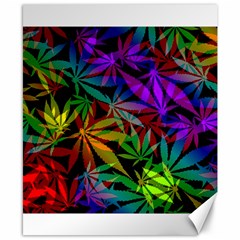 Ganja In Rainbow Colors, Weed Pattern, Marihujana Theme Canvas 8  X 10  by Casemiro