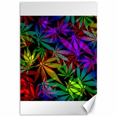 Ganja In Rainbow Colors, Weed Pattern, Marihujana Theme Canvas 12  X 18  by Casemiro