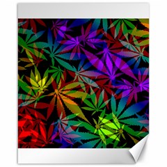 Ganja In Rainbow Colors, Weed Pattern, Marihujana Theme Canvas 16  X 20  by Casemiro