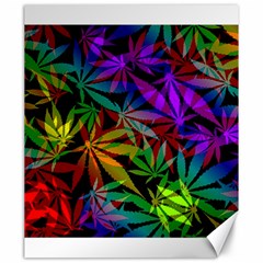 Ganja In Rainbow Colors, Weed Pattern, Marihujana Theme Canvas 20  X 24 