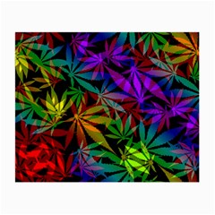 Ganja In Rainbow Colors, Weed Pattern, Marihujana Theme Small Glasses Cloth (2 Sides)