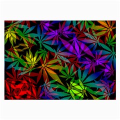 Ganja In Rainbow Colors, Weed Pattern, Marihujana Theme Large Glasses Cloth by Casemiro