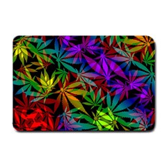 Ganja In Rainbow Colors, Weed Pattern, Marihujana Theme Small Doormat  by Casemiro