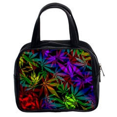 Ganja In Rainbow Colors, Weed Pattern, Marihujana Theme Classic Handbag (two Sides) by Casemiro