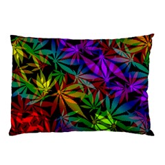 Ganja In Rainbow Colors, Weed Pattern, Marihujana Theme Pillow Case by Casemiro