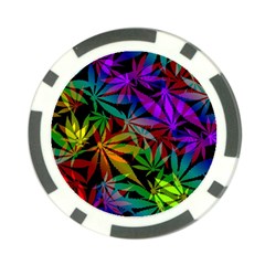 Ganja In Rainbow Colors, Weed Pattern, Marihujana Theme Poker Chip Card Guard (10 Pack) by Casemiro