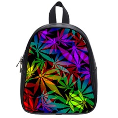 Ganja In Rainbow Colors, Weed Pattern, Marihujana Theme School Bag (small) by Casemiro