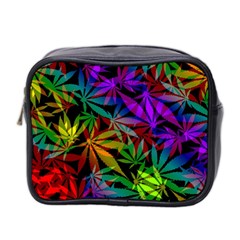 Ganja In Rainbow Colors, Weed Pattern, Marihujana Theme Mini Toiletries Bag (two Sides)