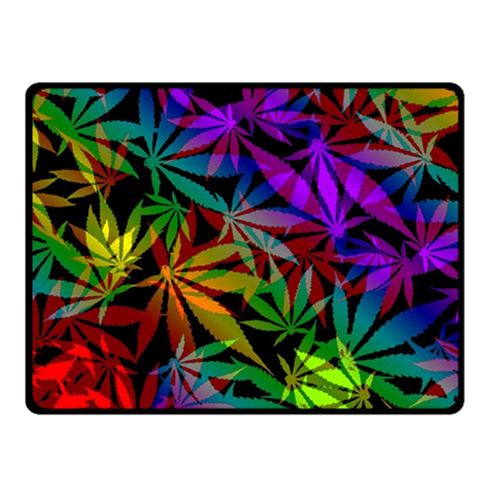 Ganja in rainbow colors, weed pattern, marihujana theme Fleece Blanket (Small)