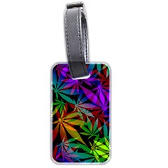 Ganja In Rainbow Colors, Weed Pattern, Marihujana Theme Luggage Tag (two Sides) by Casemiro